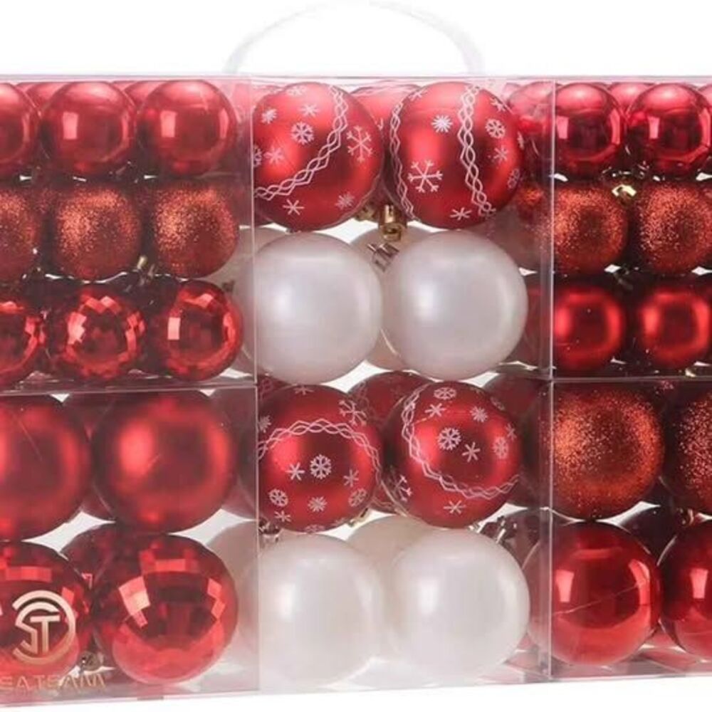 Pack of 86 Red Christmas Ornaments NEW